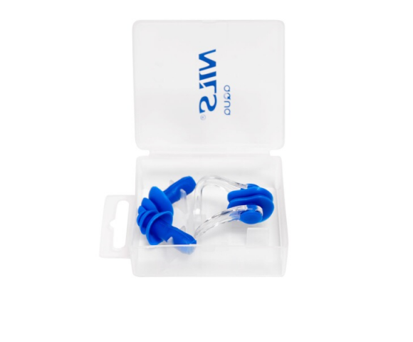 Sada silikonových špuntů do uší a ucpávky nosu NILS Aqua NQAW30 modrá