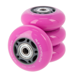 PU kolečka s ložisky NILS EXTREME 64x24mm ABEC 7 růžové