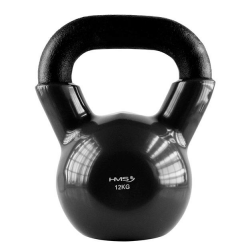 Kettlebell pokrytý vinylem HMS KNV12 12 kg, černý