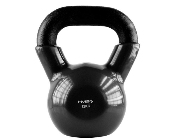 Kettlebell pokrytý vinylem HMS KNV12 12 kg, černý