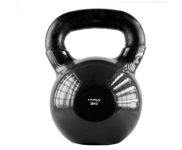 Kettlebell pokrytý vinylem HMS KNV28 28 kg, černý